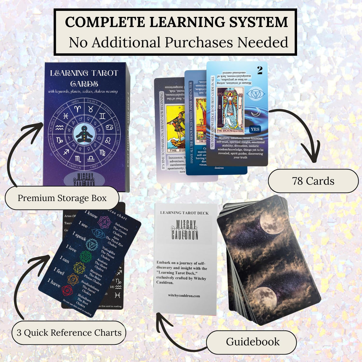 Witchy Cauldron Tarot readings use spreads for versatile practice