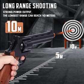 Witcrety revolver toy gun held in hand for easy grip