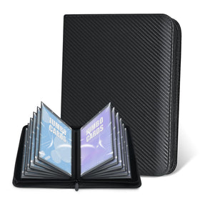 WITHYU jumbo card binder carbon black cover holds oversized cards in 60 pockets.