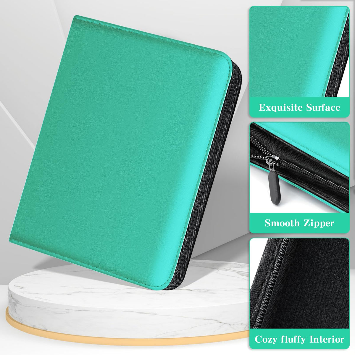 Waterproof PU leather exterior of WITHYU binder offers protection