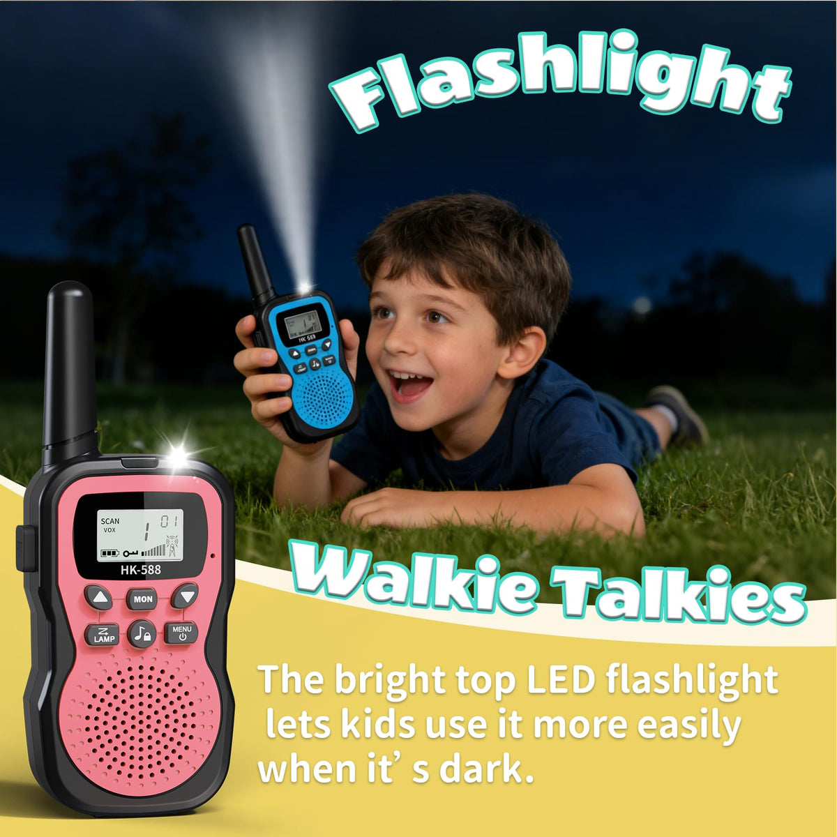 WITPAW walkie talkies feature 22 channels and 99 sub-channels for private conversations