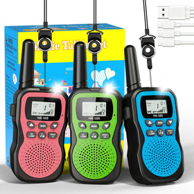 WITPAW 3-pack walkie talkies in use with long-range signal for family outdoor play