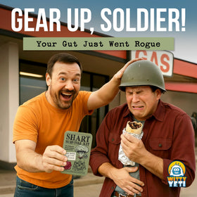 Witty Yeti Shart Survival Kit packaging, a sturdy gift-ready tin.