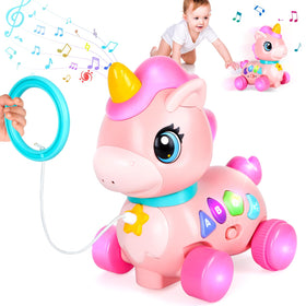 WixbFyn Baby Unicorn Toy with music and lights for infant engagement