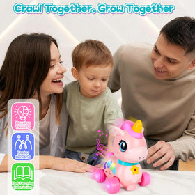 Pull-string WixbFyn unicorn toy supports standing and walking practice