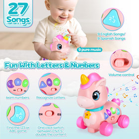Durable ABS unicorn toy with rounded edges for safe toddler play