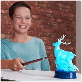 Wizarding World Patronus figure requires three AAA batteries for operation.