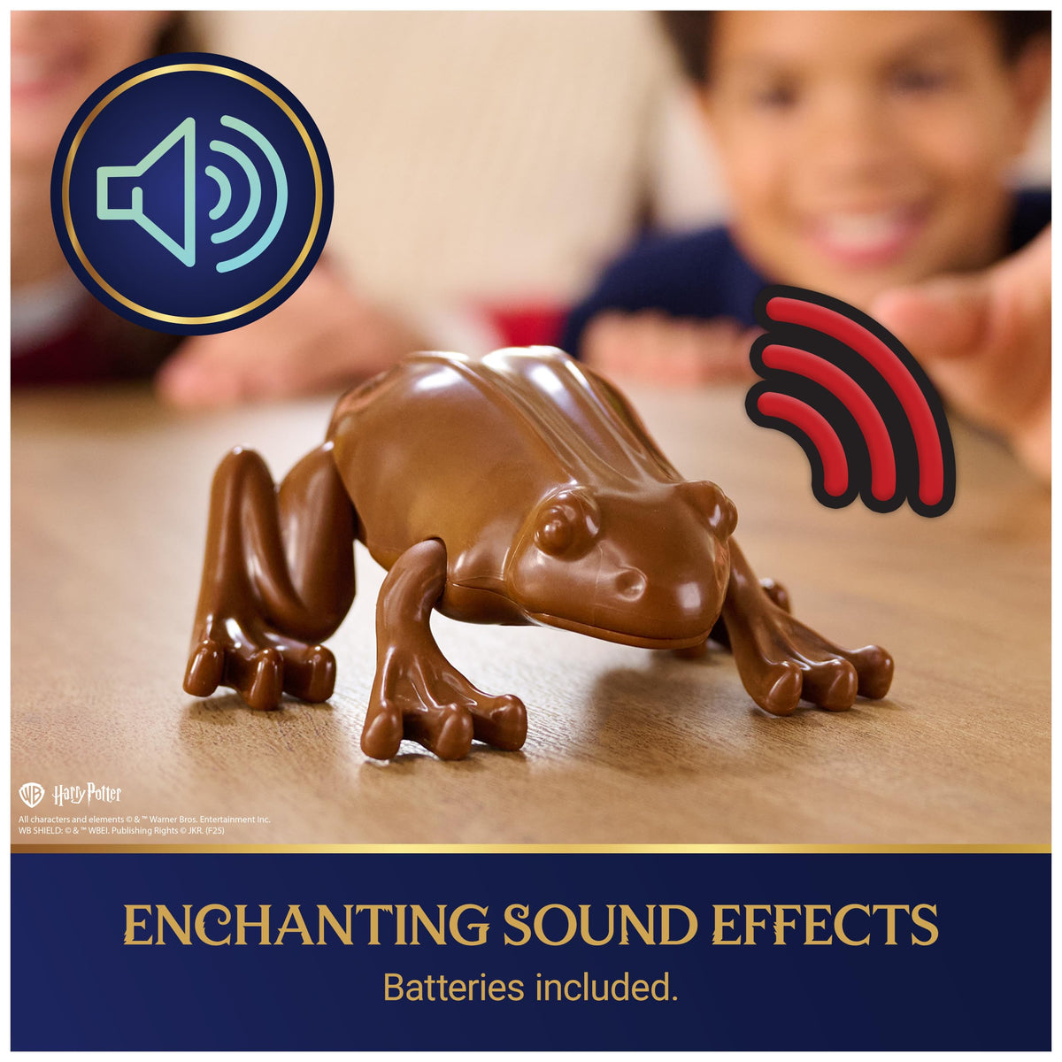 Wizarding World Chocolate Frog film-inspired detail adds authentic display value.