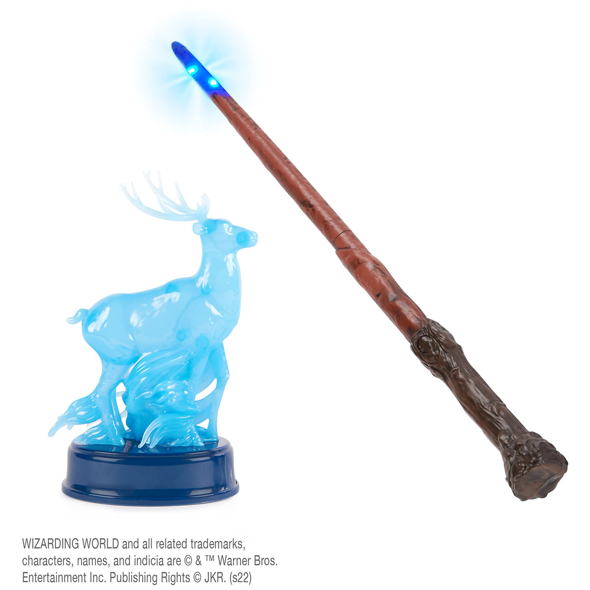 Wizarding World wand lights and sounds synchronize with spell practice for immersive pretend play.