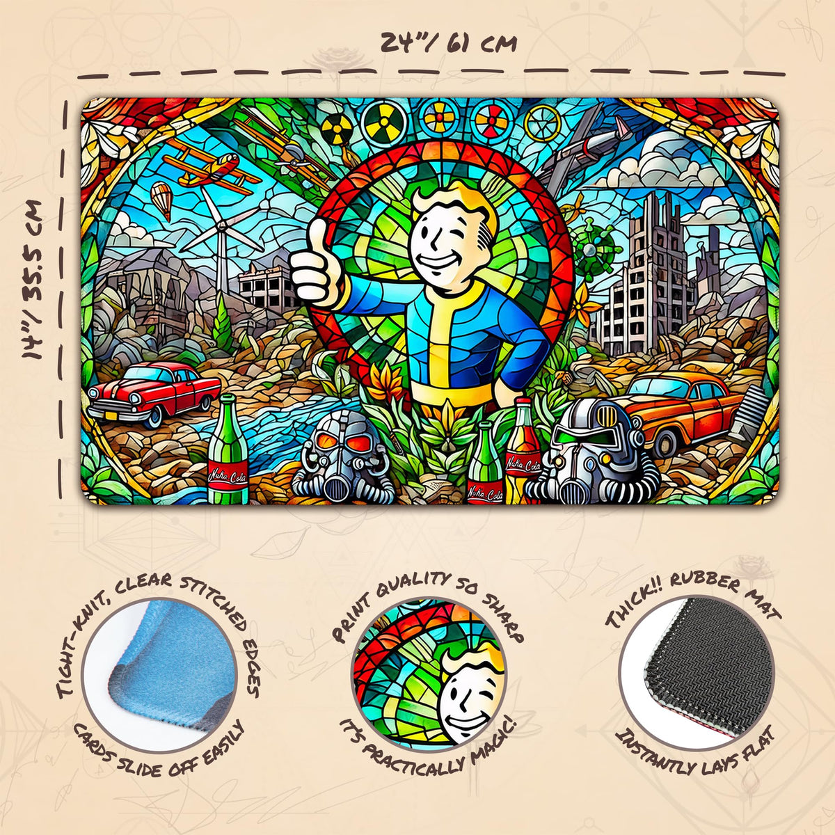 Wizcraft Gaming Stained Glass Apocalypse art closeup captures dramatic color and detail