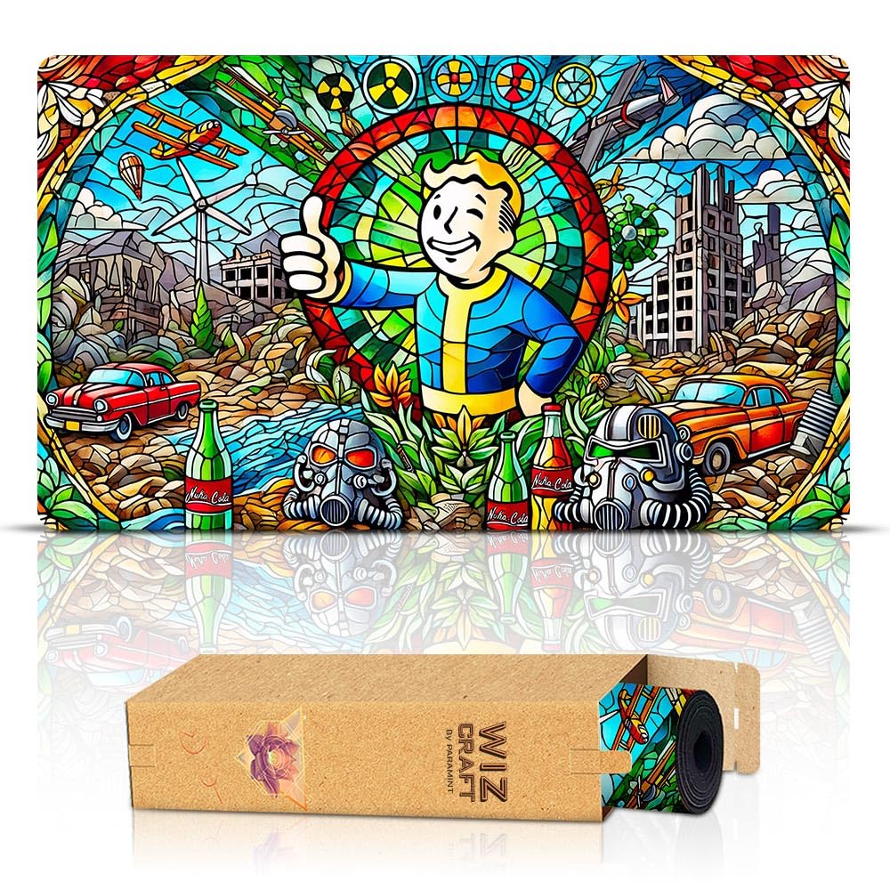 Wizcraft Gaming Stained Glass Apocalypse front view with vivid art for confident gameplay