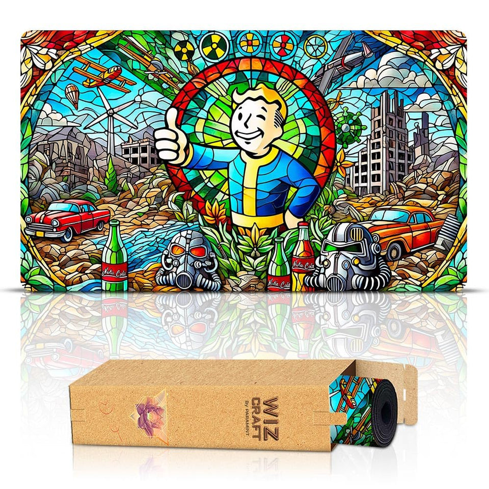 Wizcraft Gaming Stained Glass Apocalypse front view with vivid art for confident gameplay