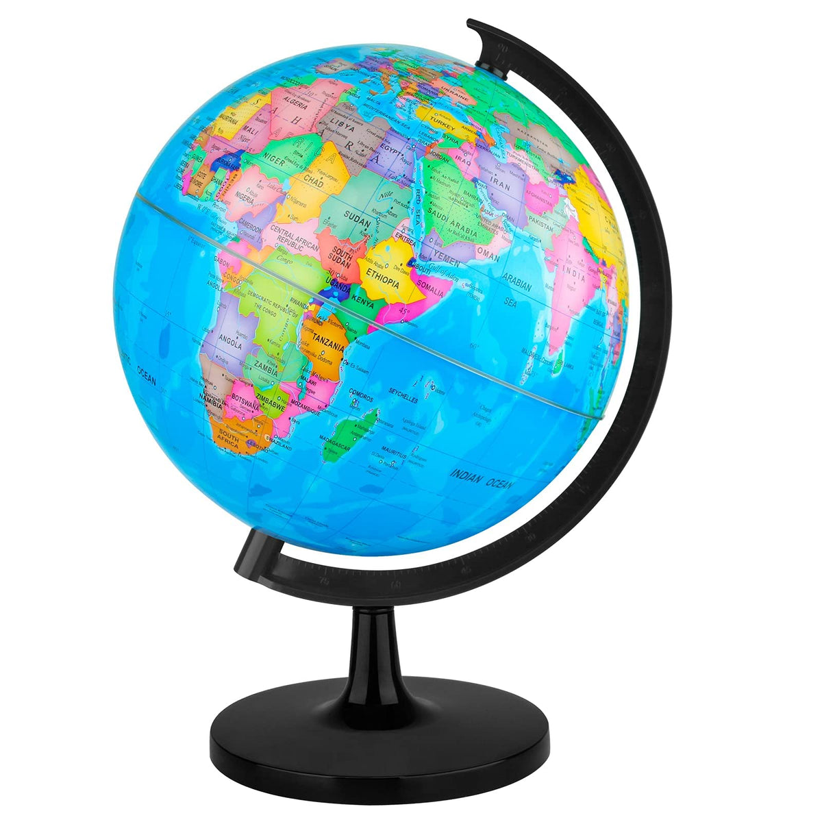 Wizdar 10-inch globe assembly promotes hands-on geography learning.