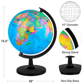 Wizdar rotating globe on its stand for interactive classroom exploration.