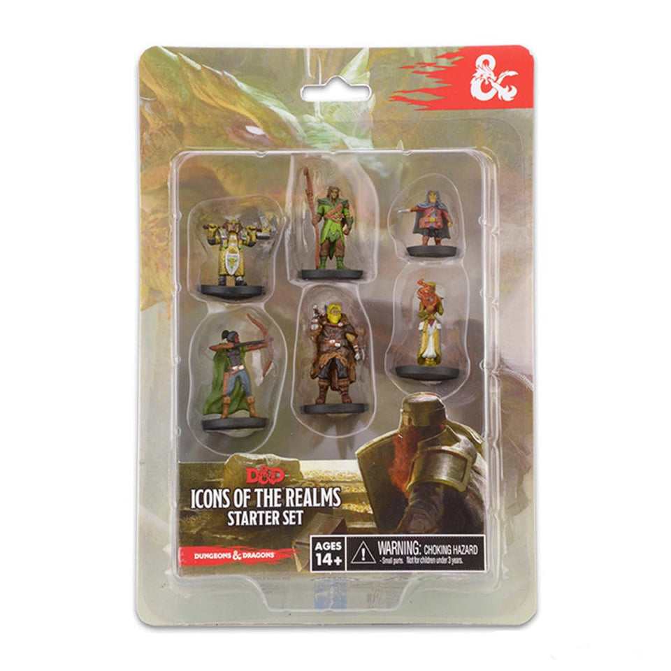 WizKids D&D Icons of the Realms starter set miniature: gold dwarf cleric ready for adventure
