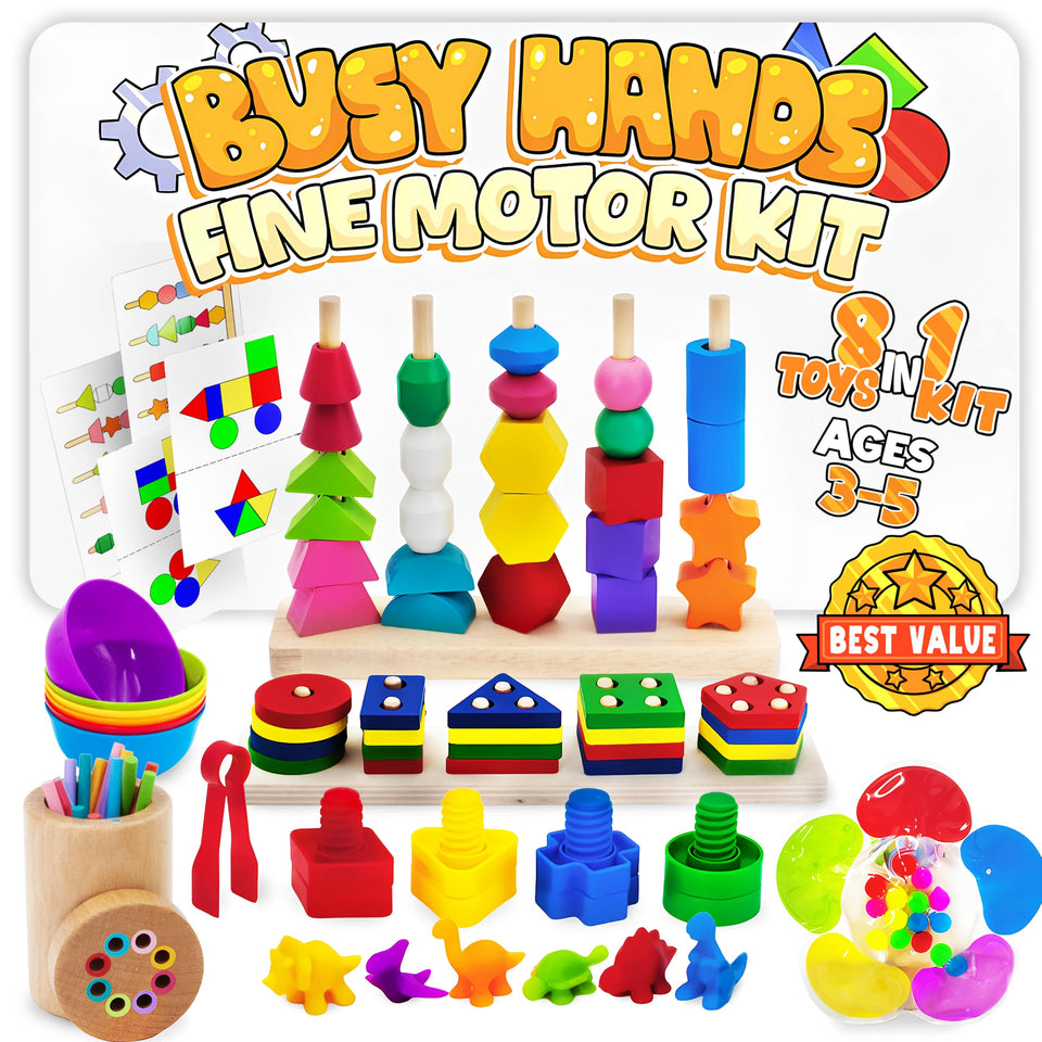 WIZZLY 8-in-1 Busy Hands color sorter enhances color recognition and coordination.