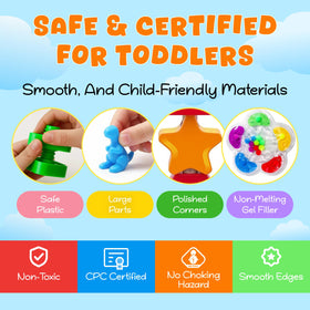 WIZZLY 8-in-1 Busy Hands natural wood construction offers durable, safe play.