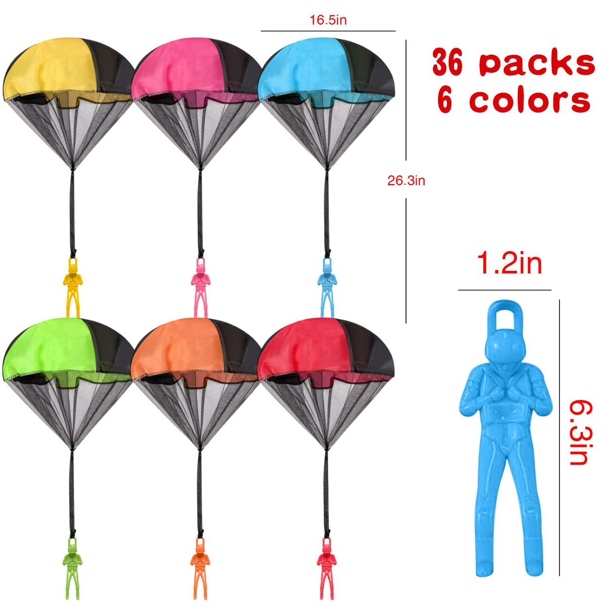 Wizzosivoor no-tangle design parachute toy for smooth tossing.