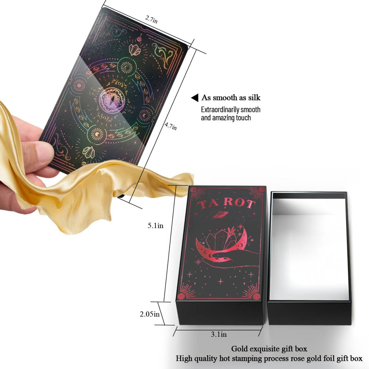 WJPC Rose Gold Edge tarot cards back design with starry pattern for reflective sessions