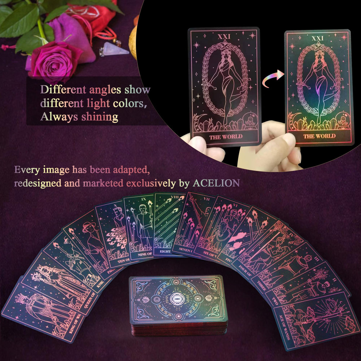 WJPC Rose Gold Edge tarot guidebook helps beginners and experts