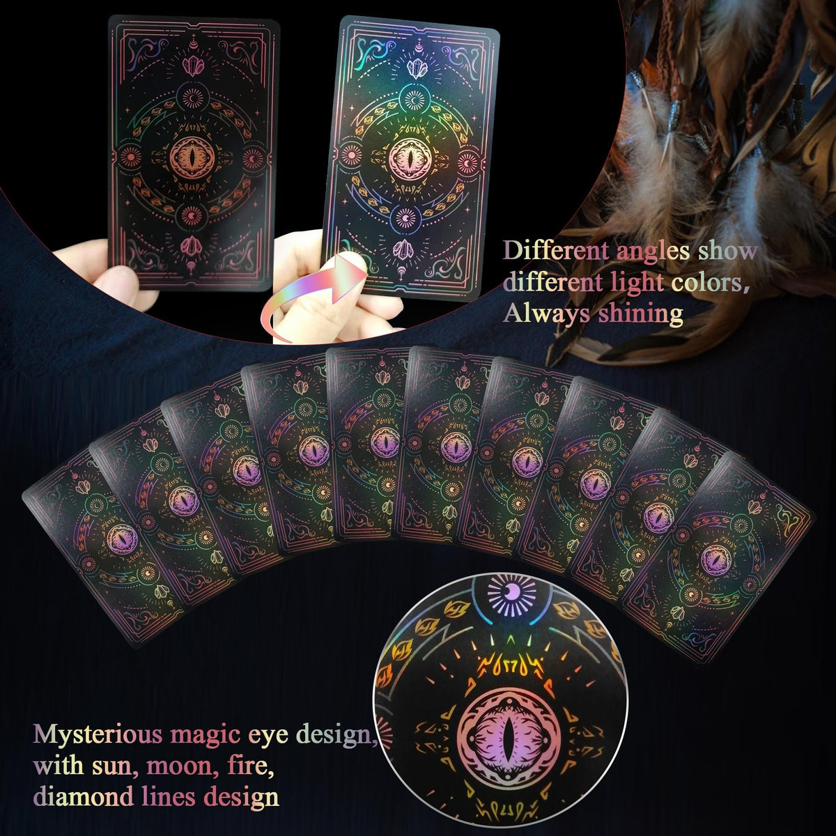 WJPC Rose Gold Edge tarot set in hand, easy to shuffle and handle