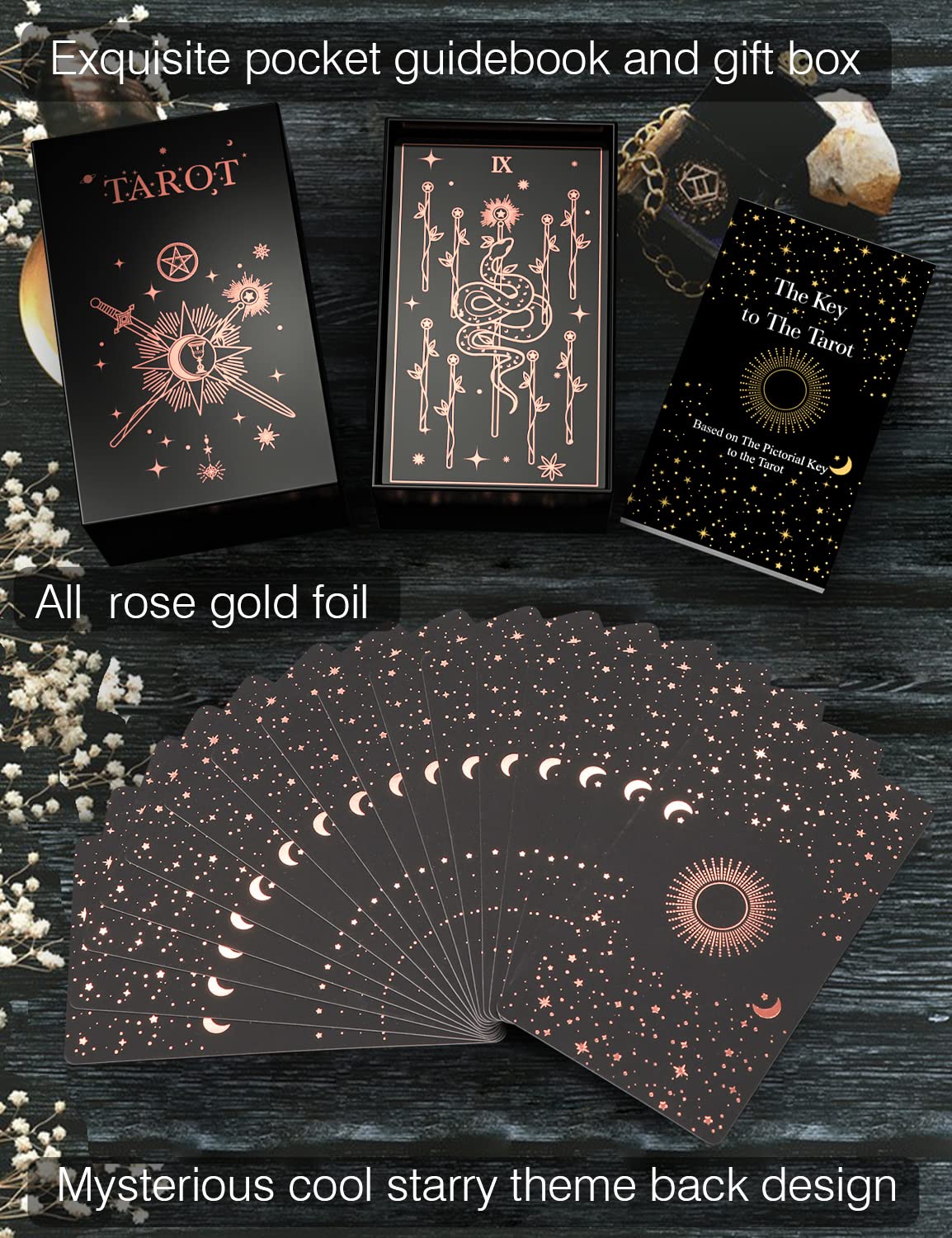 WJPC tarot deck with soft matte finish, easy to shuffle.