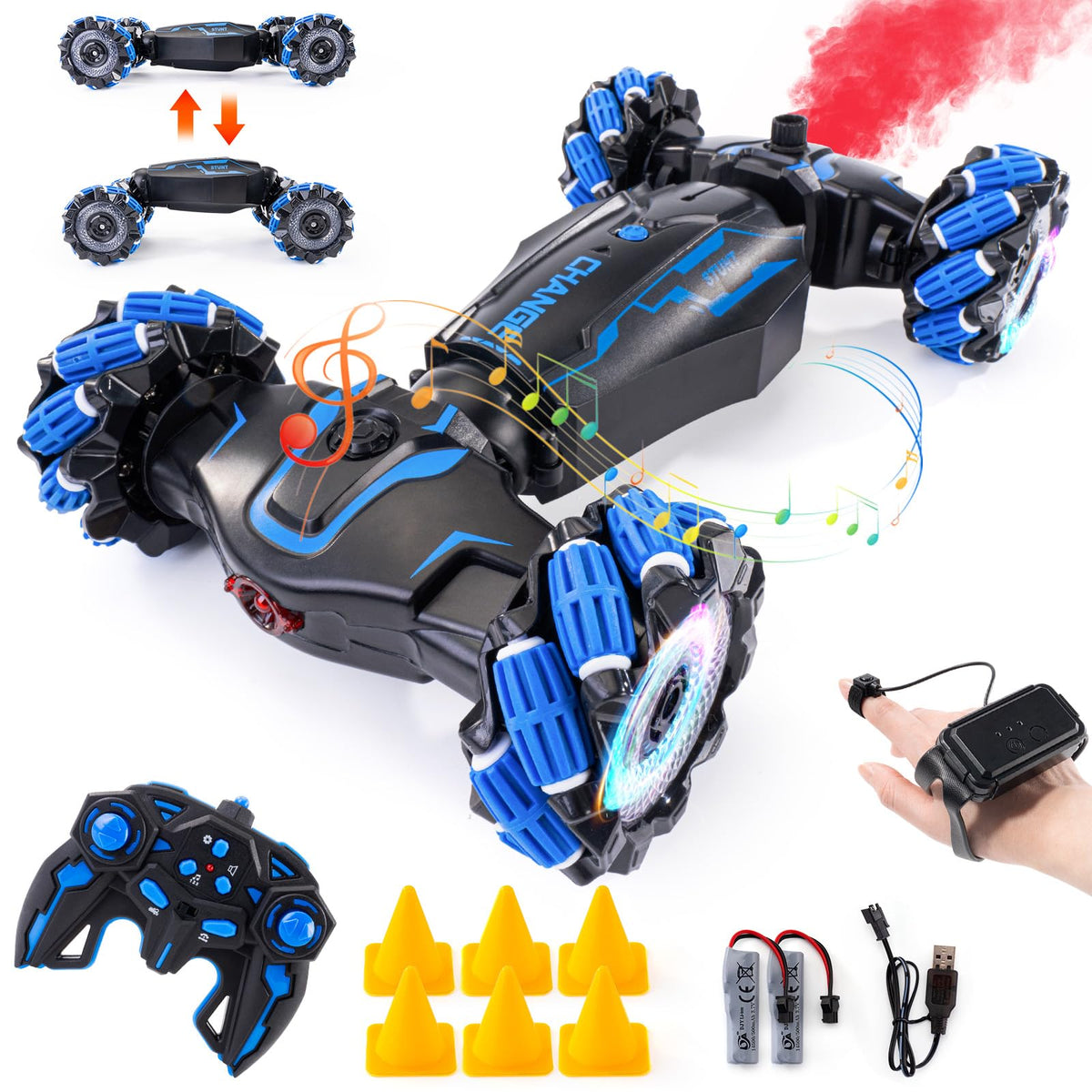 WJWMIRC 4WD gesture car in blue for intuitive hand control and play