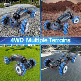 WJWMIRC roller traction tires for indoor and outdoor play in blue
