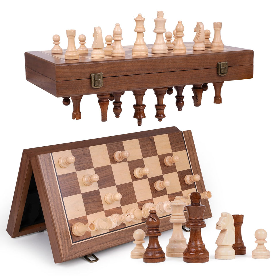 WJZDY 15-inch magnetic chess board for durable travel and home use.