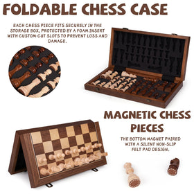 WJZDY magnetic chess pieces stay in place for stable play.