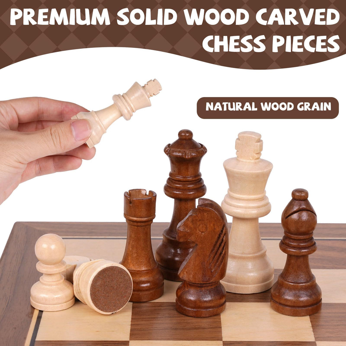 WJZDY tournament-size king for authentic chess experience.