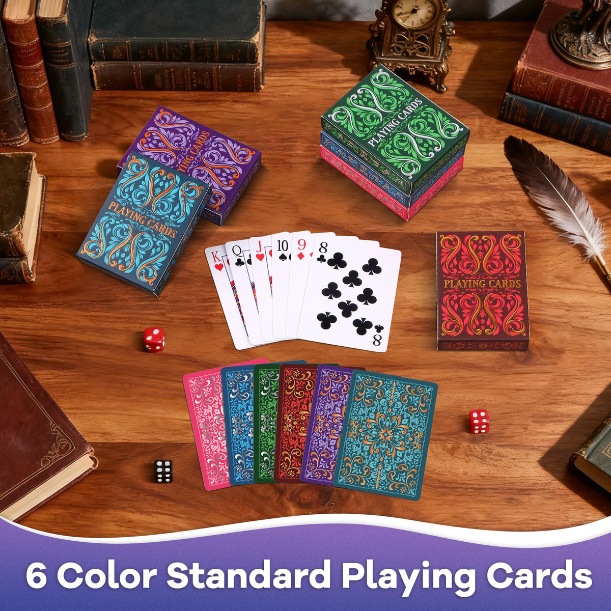 Wkchxd assorted color patterns deck set ideal for diverse games