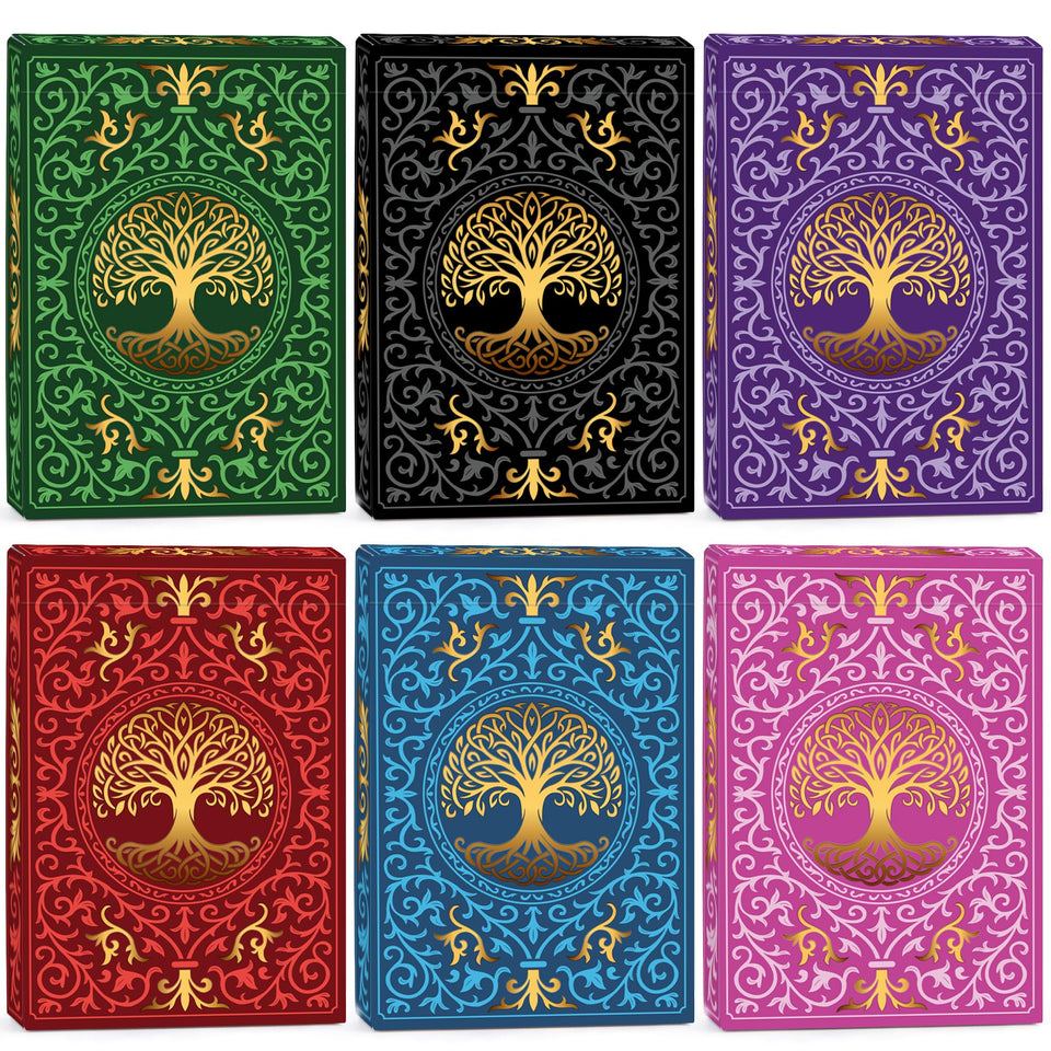 Wkchxd playing cards 6-pack green deck for family game night with bold readability