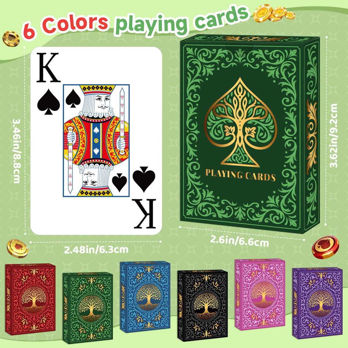 Wkchxd playing cards 6-pack red deck boosts visibility for seniors and casual poker