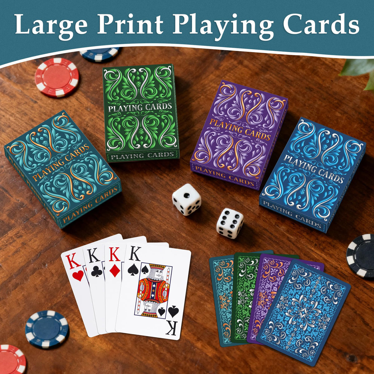 Wkchxd standard poker size cards for classic games.