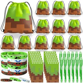 WLBBLQDIE Pixel Theme drawstring bag for party favors and keepsakes