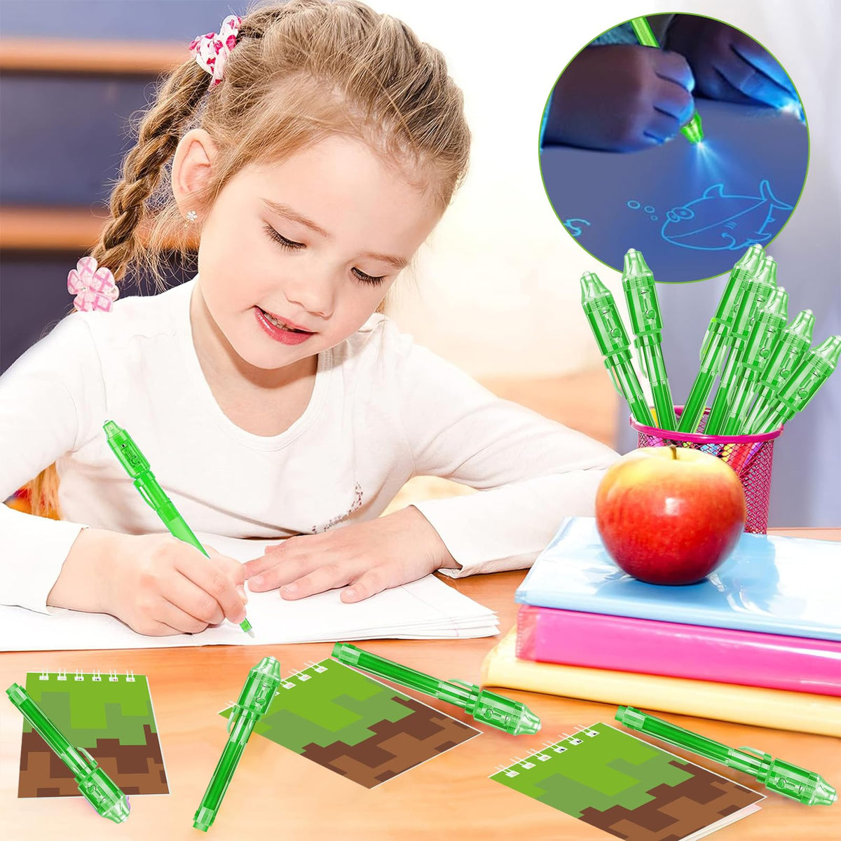 WLBBLQDIE Pixel Theme highlighter pen for quick notes and crafts