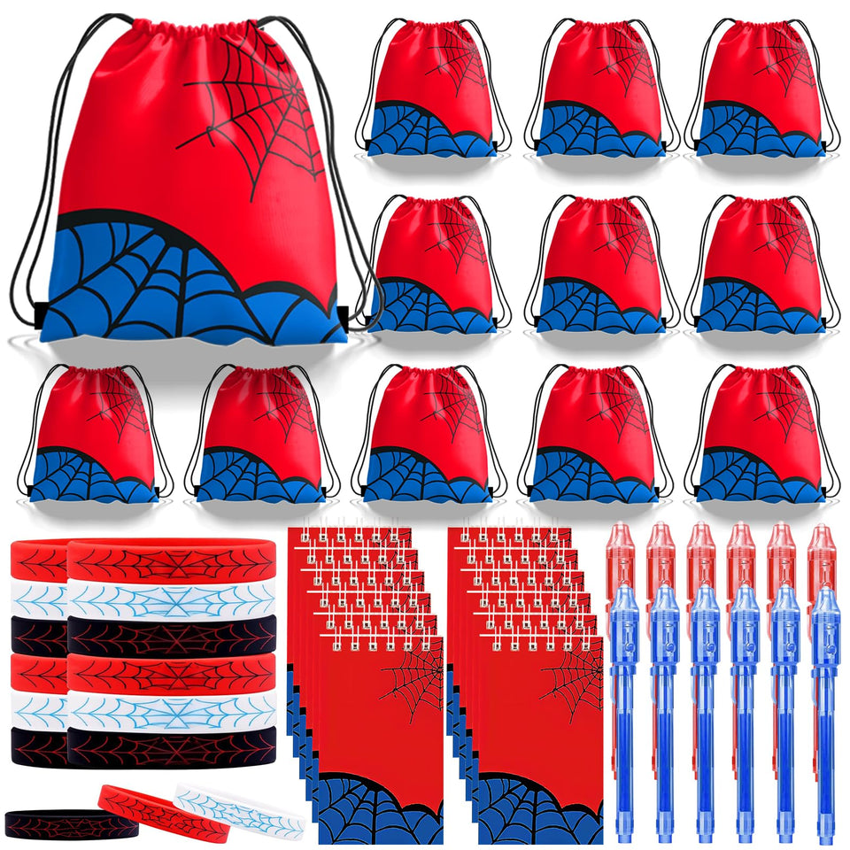 WLBBLQDIE spider party drawstring bags with web design for fun party favors