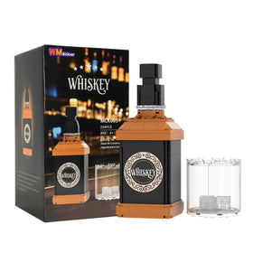 WMBickser 254Pcs whiskey bottle blocks display on a home bar shelf for refined décor.