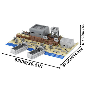 WMBickser 1120-piece battlefield fortress highlights intricate details for authentic display.