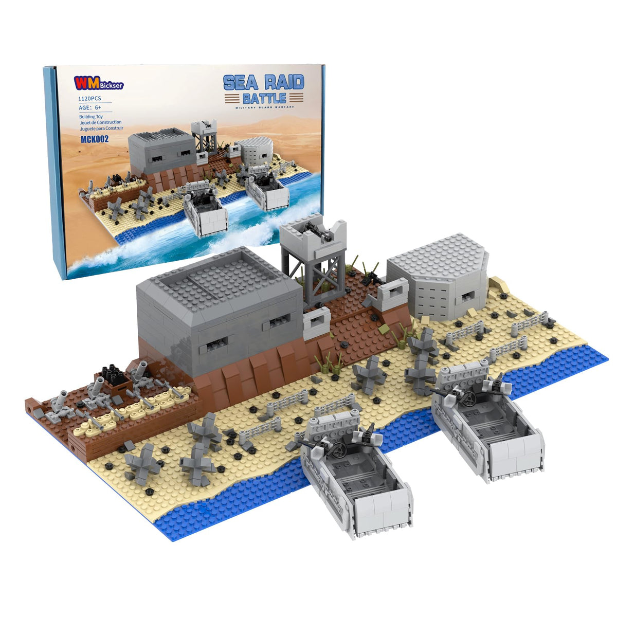 WMBickser 1120-piece landing craft image shows durable build for immersive play.