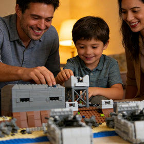 WMBickser 1120-piece turrets offer realistic features for imaginative play.