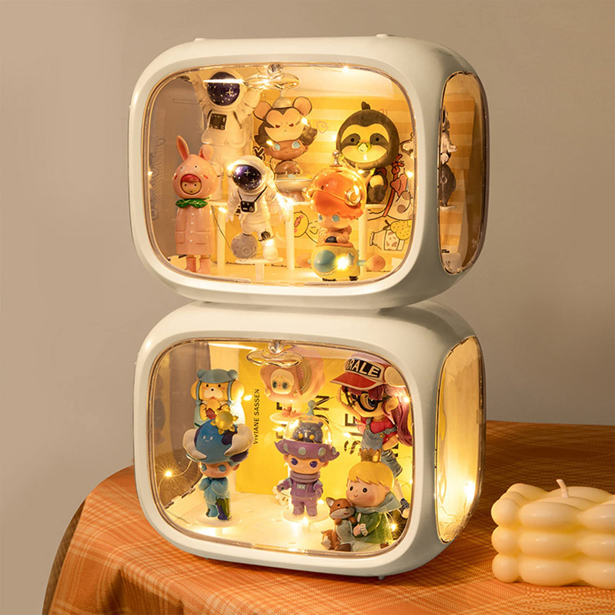 WMM dustproof display stand with door protects collectibles from dust