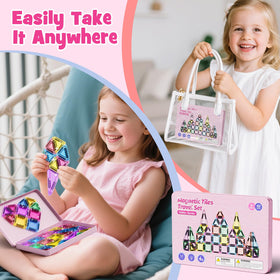WMXDU 42-piece magnetic tiles ideal for STEM play and imaginative building