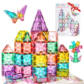 WMXDU large pastel magnetic tiles with diamond surface spark creativity on the go