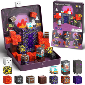WMXDU mini magnetic blocks in iron box contents for portable play and travel