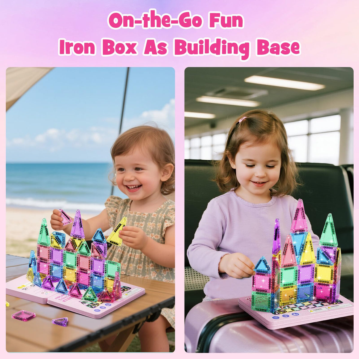 WMXDU pink metal storage box keeps tiles organized and ready