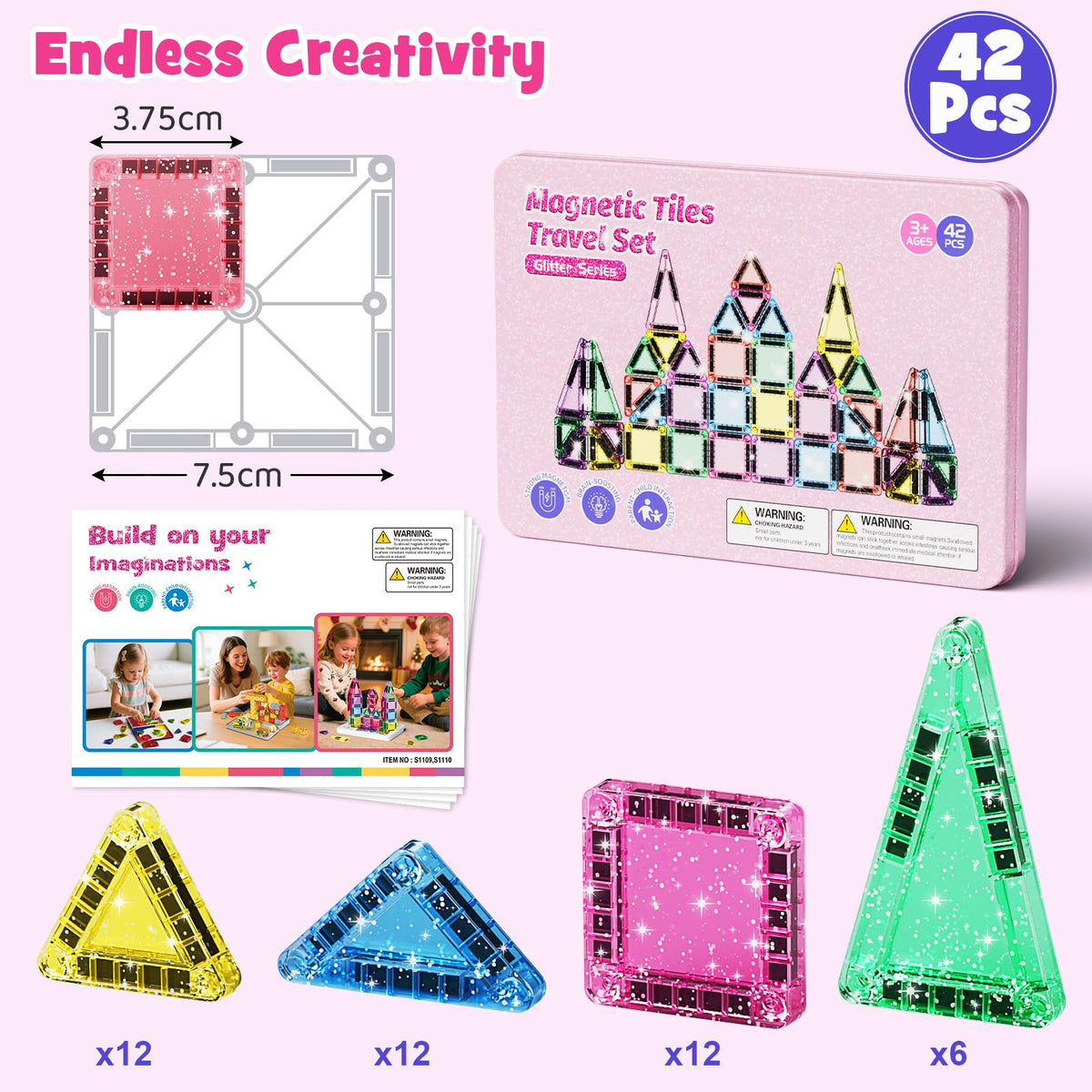 WMXDU travel-friendly STEM toy for cars and planes