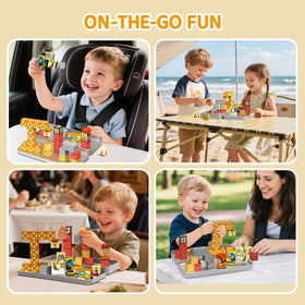 WMXDU magnetic tiles let kids build cubes on the go.