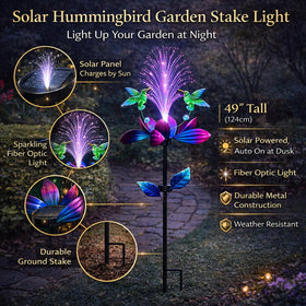 WNXURT solar fiber optic strands glow softly at night